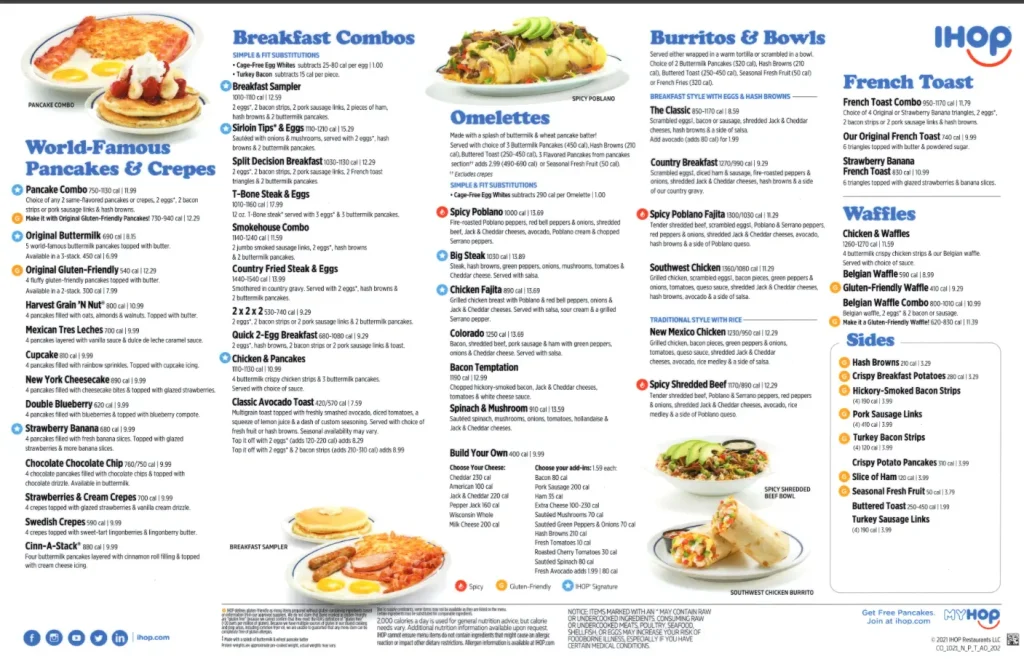 IHOP Menu United States