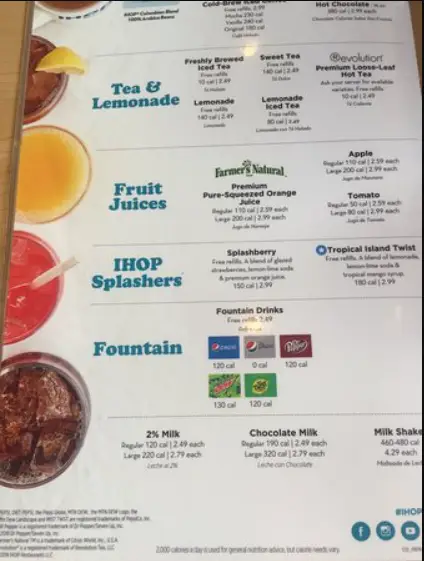 Ihop Fruit Juices Menu