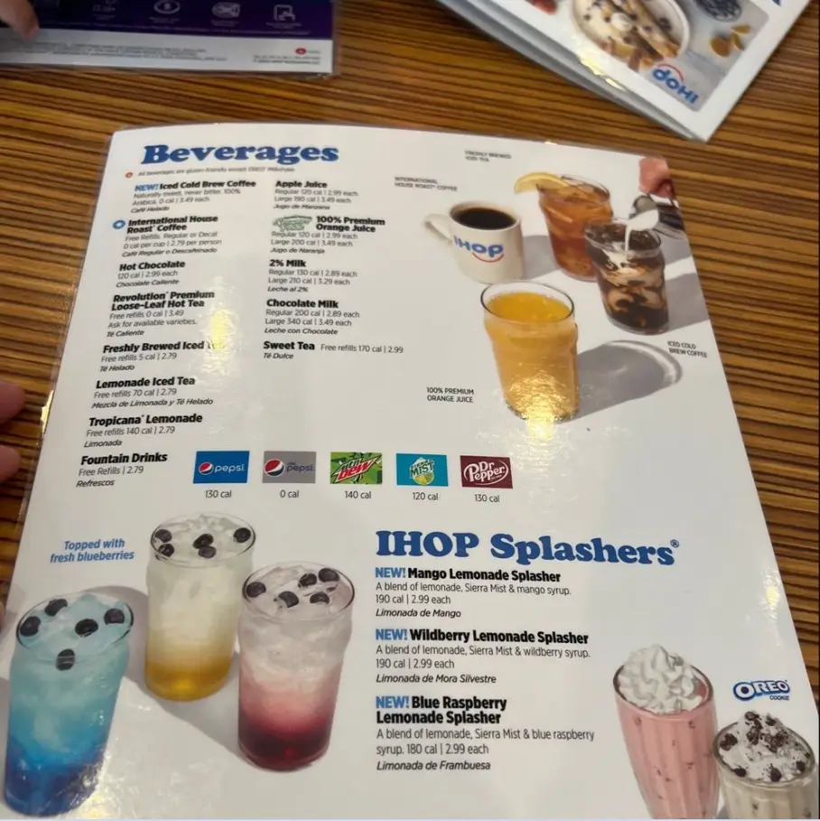 Ihop Splashers Menu